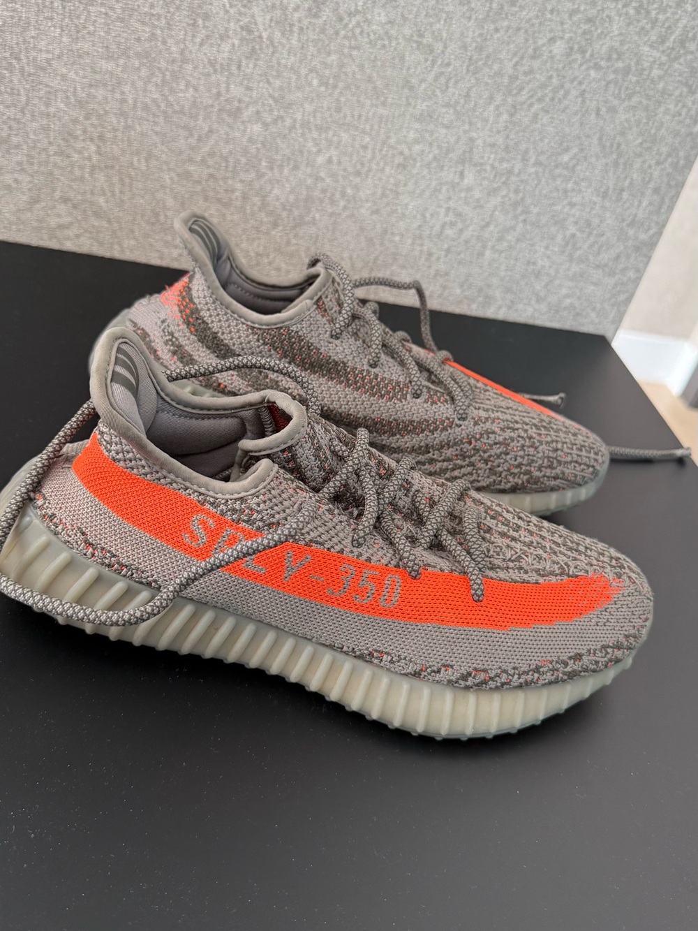 Gray and Orange Yeezys size 8 men’s.